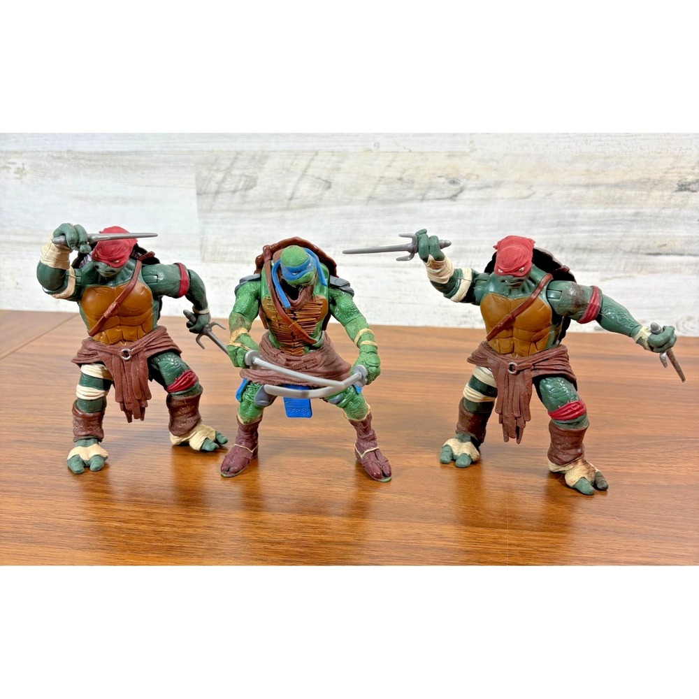 2014 Paramount Teenage Mutant Ninja Turtles Raphael and Leonardo Qty 3 6"